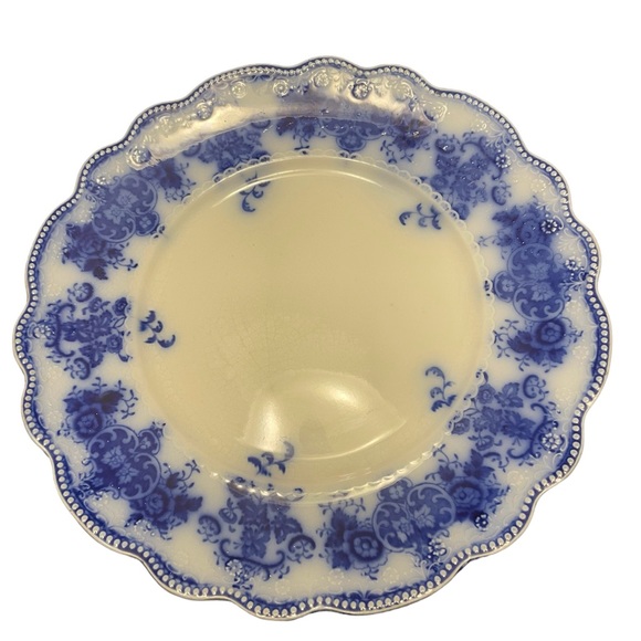 WH Grindley Osborne Pattern Flow Blue 10” scalloped plate c 1900 - Picture 1 of 5